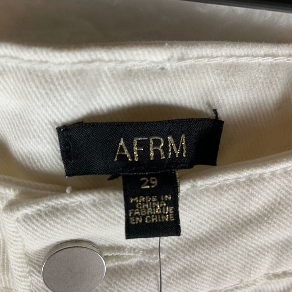 AFRM Denim Ankle Jeans Women's Size 29 White High Rise Distressed Cotton 6372 - Picture 3 of 8